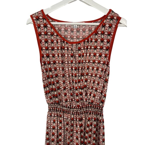 Max Studio Dress Womens Small Sundress Mini Sleeveless Orange Print Work Casual - Picture 2 of 12